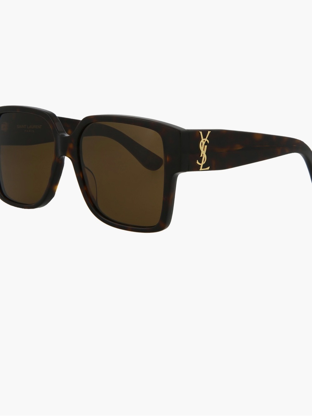Saint Laurent Square Women's Sunglasses - Classic UV Protection. Tortoise - Picture 8 of 9